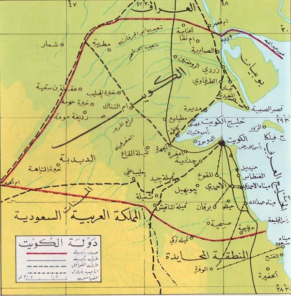 خريطة دولة الكويت البرية